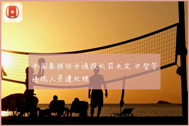 中国象棋协会通报处罚决定 洪智等违规人员遭处理